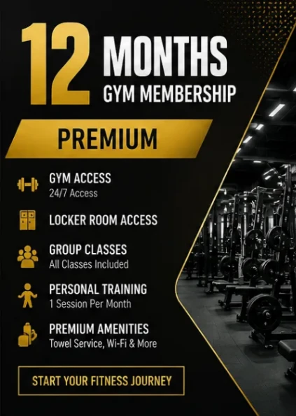 12 Months Gym Membership - Premium