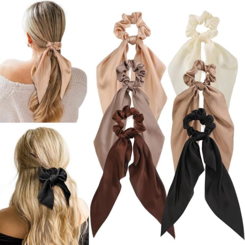 Silk Hair Ties Set - 6 pcs